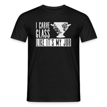 Ich schnitze Glas als wäre es mein Job - Cameo - Männer T-Shirt - Schwarz - Vorne - AI Model Male 178 light (178cm)