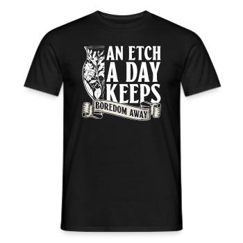 Une gravure par jour chasse l’ennui - - T-shirt homme - noir - Devant - AI Model Male 178 light (178cm)