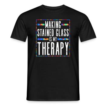 Die Herstellung von Glasmalerei ist meine Therapie - Männer T-Shirt - Schwarz - Vorne - AI Model Male 178 light (178cm)