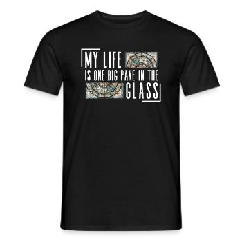 Mein Leben ist eine große Scheibe im Glas - - Männer T-Shirt - Schwarz - Vorne - AI Model Male 178 light (178cm)