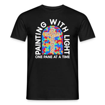 Malen mit Licht - eine Scheibe nach der anderen - - Männer T-Shirt - Schwarz - Vorne - AI Model Male 178 light (178cm)
