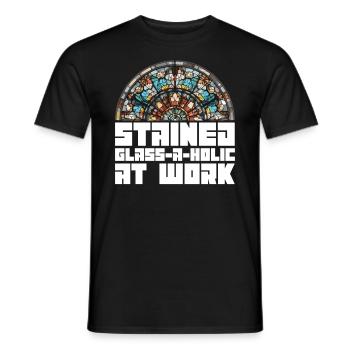 Vitrail A-Holic au travail - - T-shirt homme - noir - Devant - AI Model Male 178 light (178cm)