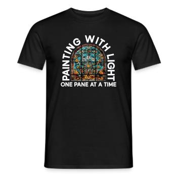 Malen mit Licht - eine Scheibe nach der anderen - - Männer T-Shirt - Schwarz - Vorne - AI Model Male 178 light (178cm)
