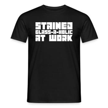Vitrail A-Holic au travail - - T-shirt homme - noir - Devant - AI Model Male 178 light (178cm)