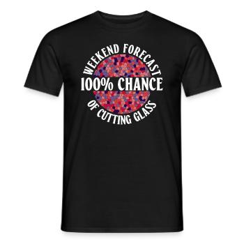 Weekend forecast - 100% chance of buying glass - Men's T-Shirt - black - Front - AI Model Male 178 light (178cm)