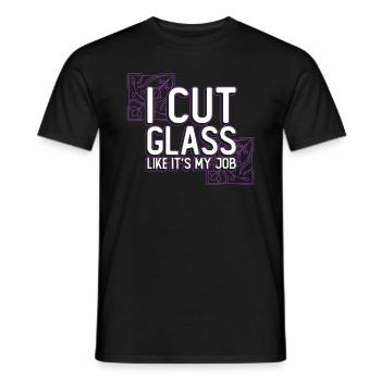 I cut glass as if it were my job - chip - Men's T-Shirt - black - Front - AI Model Male 178 light (178cm)