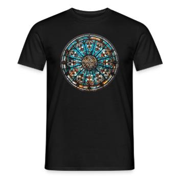 Glasmalerei - Glasmalerei Künstler - Männer T-Shirt - Schwarz - Vorne - AI Model Male 178 light (178cm)