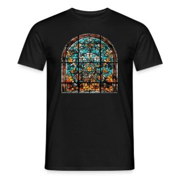 Glasmalerei - Glasmalerei Künstler - Männer T-Shirt - Schwarz - Vorne - AI Model Male 178 light (178cm)