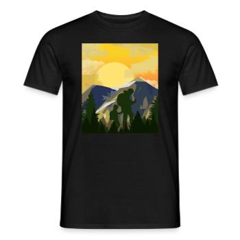Montagnes de géocachette Father Son - Geocaching Geocacher - T-shirt homme - noir - Devant - AI Model Male 178 light (178cm)