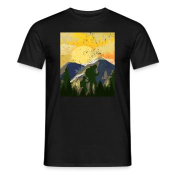 Montagnes de géocachette Father Son - Geocaching Geocacher - T-shirt homme - noir - Devant - AI Model Male 178 light (178cm)