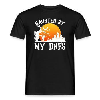 Verfolgt von meinen DNF's - Geocaching Geocacher - Männer T-Shirt - Schwarz - Vorne - AI Model Male 178 light (178cm)