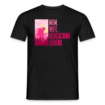 Mère. Femme. Légende du géocaching. - Géocaching - T-shirt homme - noir - Devant - AI Model Male 178 light (178cm)