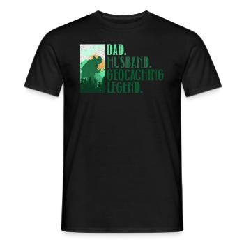 Père. Mari. Légende du géocaching. - Géocaching - T-shirt homme - noir - Devant - AI Model Male 178 light (178cm)