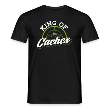 King of Caches - Geocaching Geocacher - Men's T-Shirt - black - Front - AI Model Male 178 light (178cm)