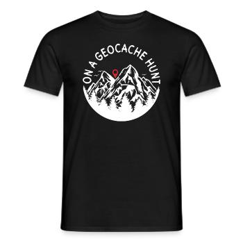 On the hunt for geocaches - Geocaching Geocacher - Men's T-Shirt - black - Front - AI Model Male 178 light (178cm)