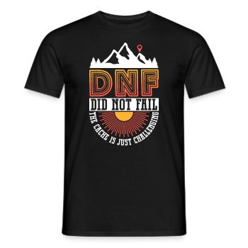 DNF: N’a pas échoué - Geocaching Geocacher - T-shirt homme - noir - Devant - AI Model Male 178 light (178cm)