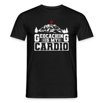 Geocaching ist mein Herzsport - Geocaching - Männer T-Shirt - Schwarz - Vorne - AI Model Male 178 light (178cm)