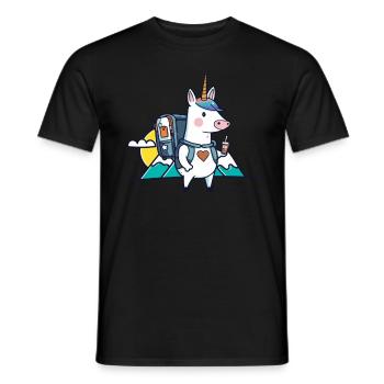 Unicorn as Geocacher - Geocaching Geocacher - Men's T-Shirt - black - Front - AI Model Male 178 light (178cm)