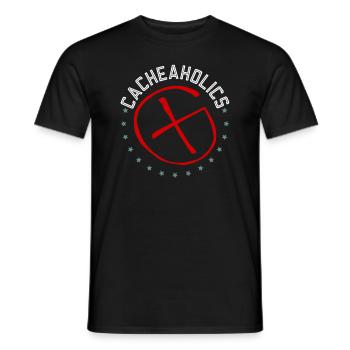 Cacheaholics - Geocaching Geocacher - T-shirt homme - noir - Devant - AI Model Male 178 light (178cm)