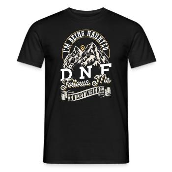 Ich werde verfolgt - DNF - Geocaching Geocacher - Männer T-Shirt - Schwarz - Vorne - AI Model Male 178 light (178cm)