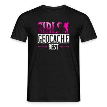 Mädchen Geocache Best - Geocaching Geocacher - Männer T-Shirt - Schwarz - Vorne - AI Model Male 178 light (178cm)