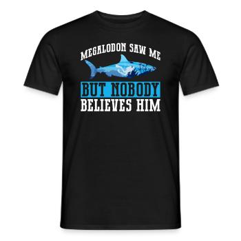Megalodon Shark Funny Gift - Men's T-Shirt - black - Front - AI Model Male 178 light (178cm)