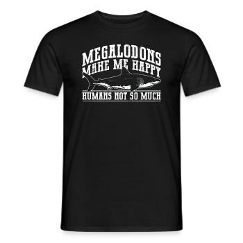Les mégalodons me rendent heureux - les gens ne le font pas - T-shirt homme - noir - Devant - AI Model Male 178 light (178cm)