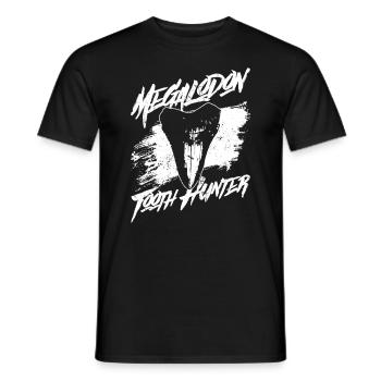 Megalodon Tooth Hunter - Megalodon Shark - Men's T-Shirt - black - Front - AI Model Male 178 light (178cm)