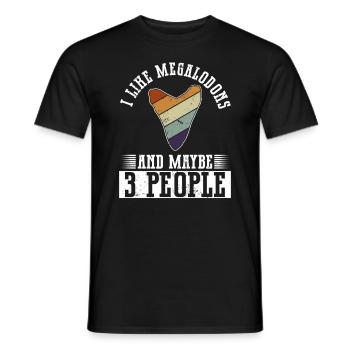 J’aime les mégalodons et peut-être 3 personnes - T-shirt homme - noir - Devant - AI Model Male 178 light (178cm)