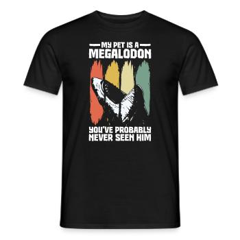 Mon animal de compagnie est un mégalodon - requin mégalodon - T-shirt homme - noir - Devant - AI Model Male 178 light (178cm)