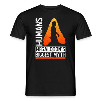 People - The biggest myth of the megalodon - - Men's T-Shirt - black - Front - AI Model Male 178 light (178cm)
