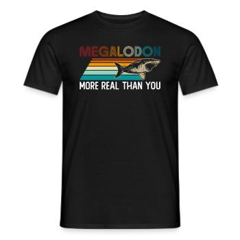 Megalodon - Plus réel que toi - Megalodon Shark - T-shirt homme - noir - Devant - AI Model Male 178 light (178cm)