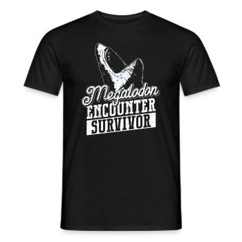 Megalodon Encounter Survivor - Megalodon Shark - Men's T-Shirt - black - Front - AI Model Male 178 light (178cm)
