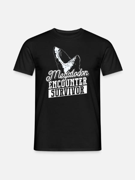 Megalodon-Begegnung Überlebender - Megalodon-Hai - T-shirt herr - svart