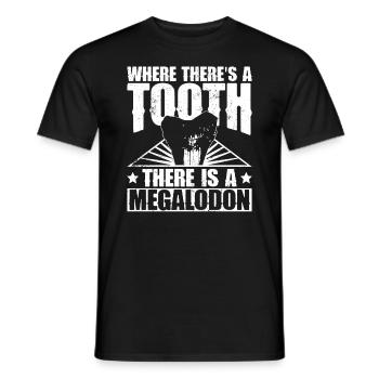 Là où il y a une dent, il y a un requin mégalodon - T-shirt homme - noir - Devant - AI Model Male 178 light (178cm)