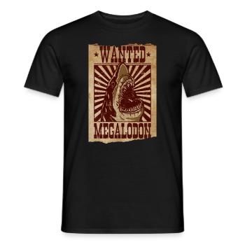 Wanted - Megalodon - Megalodon Shark - Men's T-Shirt - black - Front - AI Model Male 178 light (178cm)