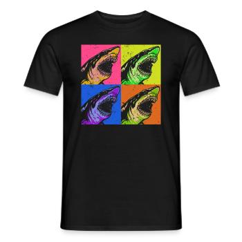 Megalodon Pop Up Retro - Megalodon Shark - Men's T-Shirt - black - Front - AI Model Male 178 light (178cm)