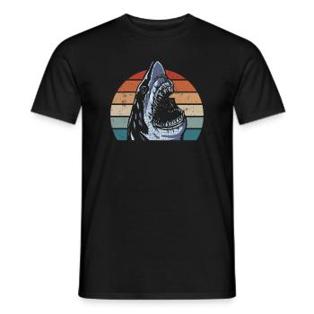 Megalodon with retro - Megalodon shark - Men's T-Shirt - black - Front - AI Model Male 178 light (178cm)