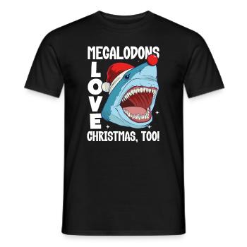 Les mégalodons adorent Noël aussi! Requin de Noël - T-shirt homme - noir - Devant - AI Model Male 178 light (178cm)