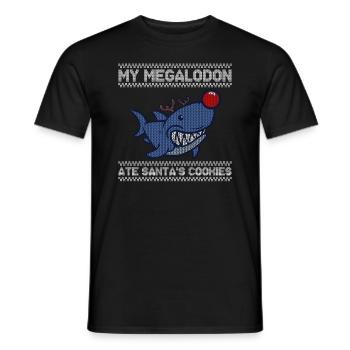 Mon mégalodon a mangé les biscuits - T-shirt homme - noir - Devant - AI Model Male 178 light (178cm)