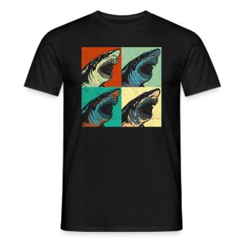 Megalodon Pop Up Retro - Megalodon Shark - Men's T-Shirt - black - Front - AI Model Male 178 light (178cm)