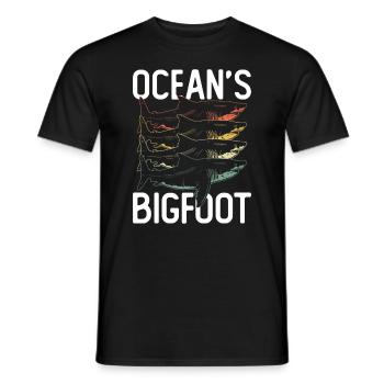 The Bigfoot of the Oceans - Megalodon Shark - Men's T-Shirt - black - Front - AI Model Male 178 light (178cm)