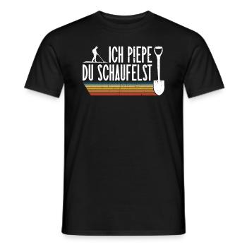Ich Piepe - Du Schaufelst - Metalldetektor - Männer T-Shirt - Schwarz - Vorne - AI Model Male 178 light (178cm)
