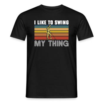 J’aime balancer mon truc - chasse au trésor - T-shirt homme - noir - Devant - AI Model Male 178 light (178cm)