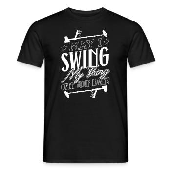 Thing Swing Metal Detector Detector Detector Funny - Men's T-Shirt - black - Front - AI Model Male 178 light (178cm)