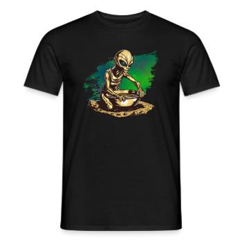 Extraction d’or d’orpaillage extraterrestre - T-shirt homme - noir - Devant - AI Model Male 178 light (178cm)