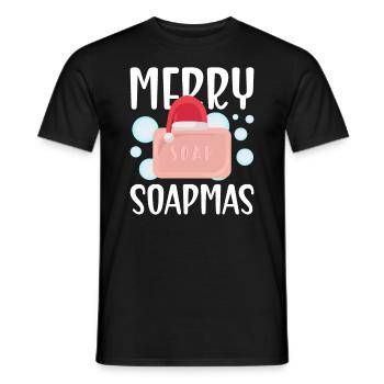 Soap making Christmas soap boiler saying - Men's T-Shirt - black - Front - AI Model Male 178 light (178cm)
