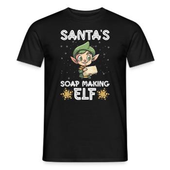 Soap making Christmas soap boiler saying - Men's T-Shirt - black - Front - AI Model Male 178 light (178cm)