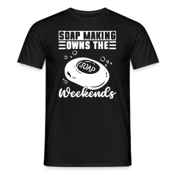 Soap making father soap boiler saying dad - Men's T-Shirt - black - Front - AI Model Male 178 light (178cm)