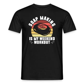 Seifenherstellung ist mein Wochenend-Workout - - Männer T-Shirt - Schwarz - Vorne - AI Model Male 178 light (178cm)